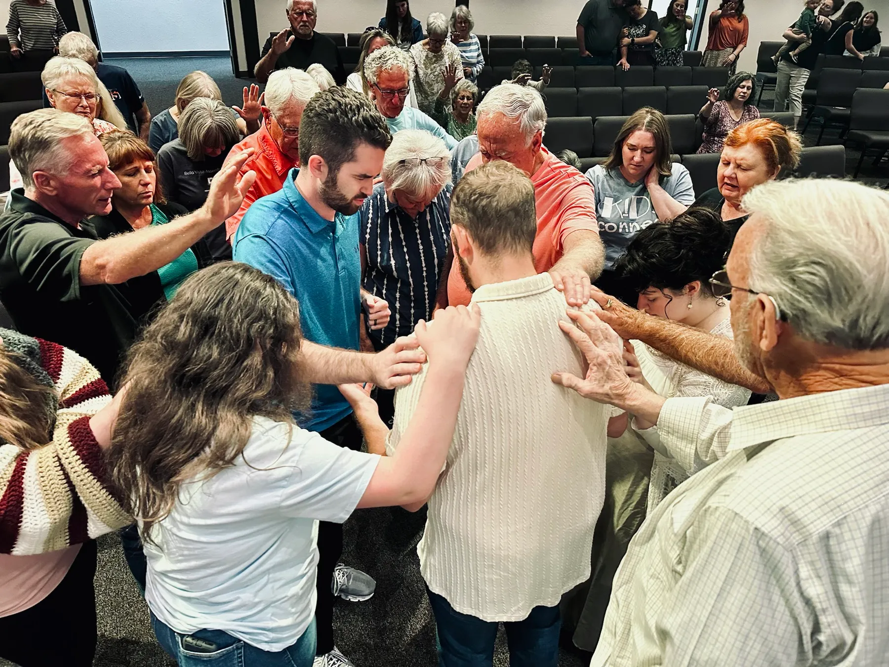People praying together at Bella Vista Assembly of God